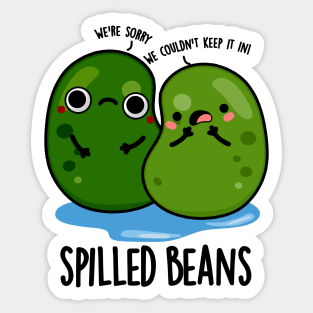 Spilled Beans Cute Veggie Bean Pun Sticker